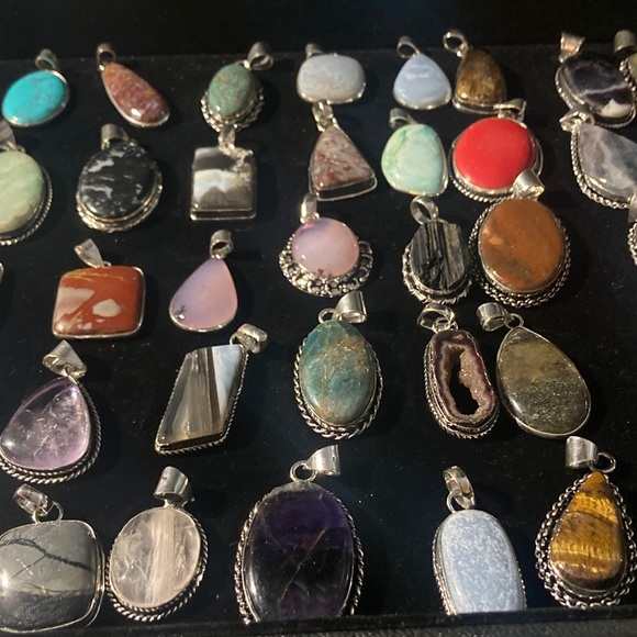 Assorted Gemstone Pendant stamped 925 (pick one) - Picture 7 of 7